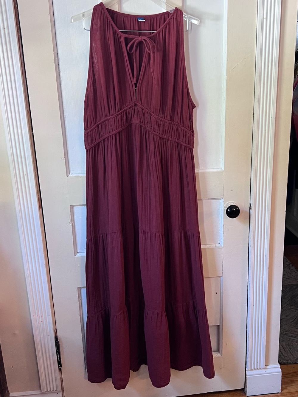 Old Navy Fit & Flare Crinkle Gauze Maxi Dress Large